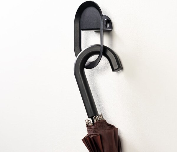 Gancio da parete nero in acciaio Coucou – Spinder Design