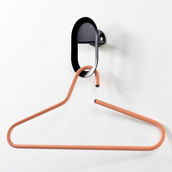 Gancio da parete nero in acciaio Coucou – Spinder Design