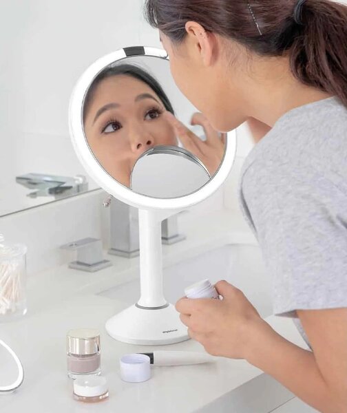 Specchio per make-up con illuminazione/con ingrandimento (5x) ø 20 cm Sensor Trio – simplehuman