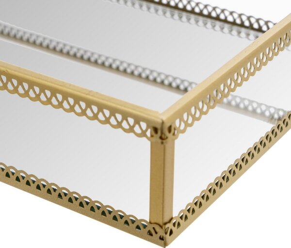 Vassoi decorativi in metallo in set di 2 pezzi 14x24 cm - Casa Selección