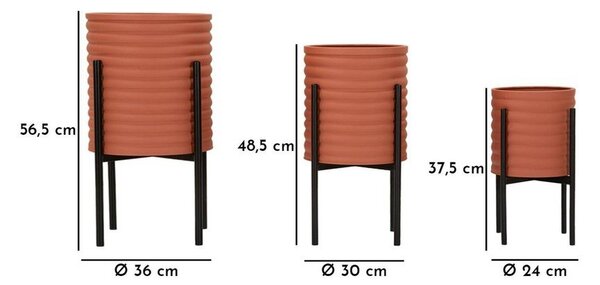 Set di coprivaso in metallo 3 pzø 36 cm Milly - Mauro Ferretti