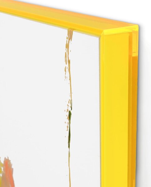 Quadro con elementi dipinti a mano 102x102 cm Confidential Yellow – Malerifabrikken