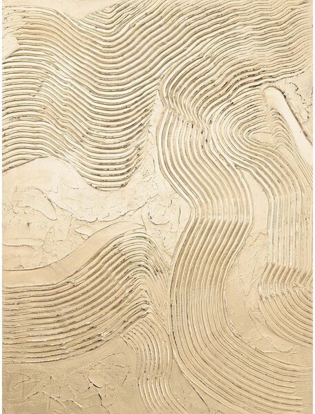 Quadro dipinto a mano 88x118 cm Metallic Champagne - Malerifabrikken