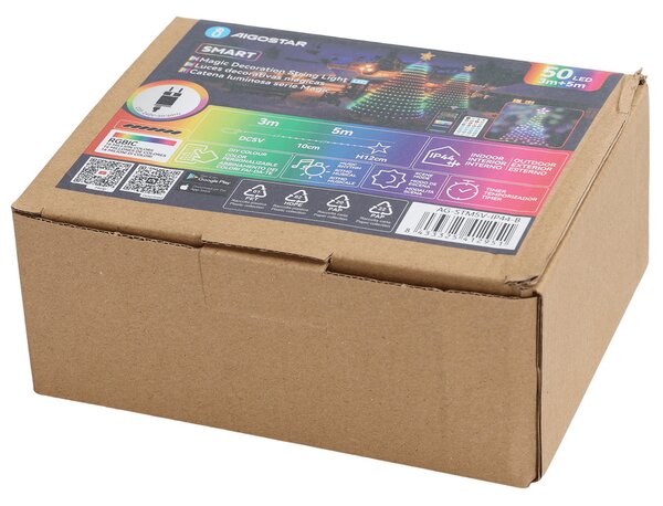 Striscia Led Digitale Smart Neon Flex 5V 10W 3 metri IP44 RGBIC con telecomando Aigostar