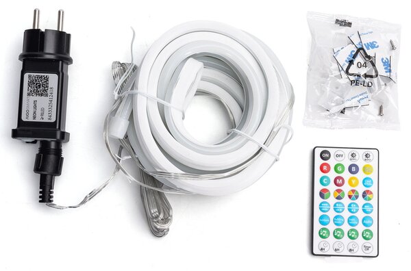 Striscia Led Digitale Smart Neon Flex 5V 10W 3 metri IP44 RGBIC con telecomando Aigostar