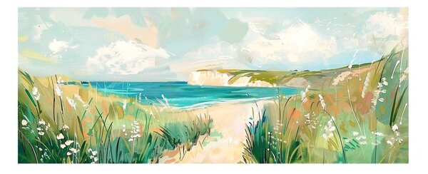 Dipinto 60x150 cm Gouache Sea – Styler