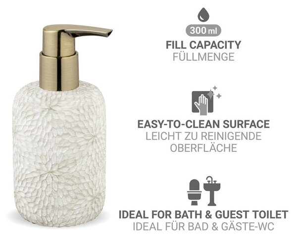 Dispenser per sapone bianco in poliresina 300 ml Montalfano – Wenko