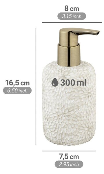 Dispenser per sapone bianco in poliresina 300 ml Montalfano – Wenko