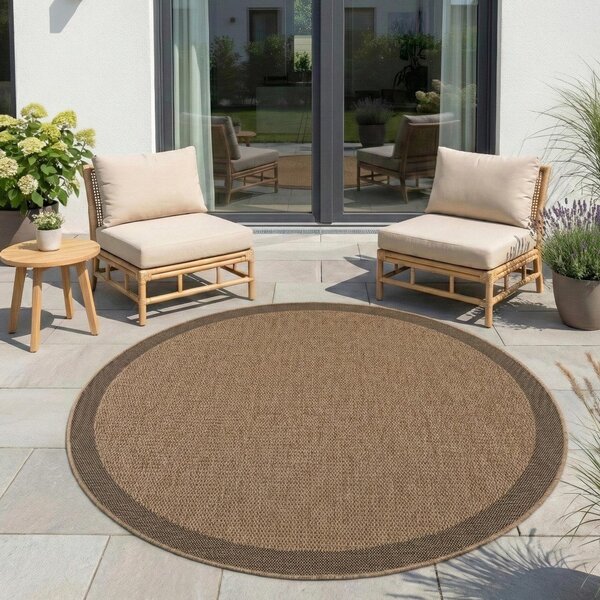 Tappeto da interno/esterno rotondo marrone ø 80 cm Timber 1402 – Ayyildiz Carpets