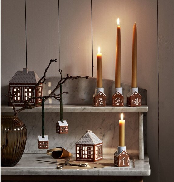 Portacandela in ceramica per avvento Gingerbread – Kähler Design