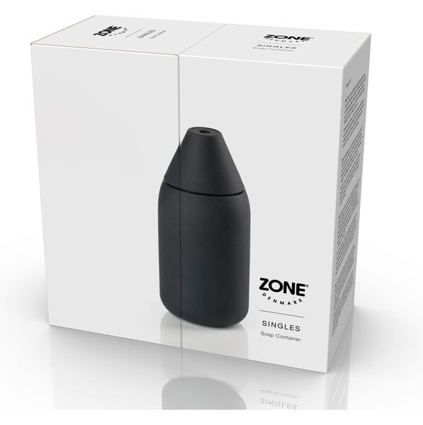 Dispenser per sapone nero in silicone 300 ml Singles – Zone