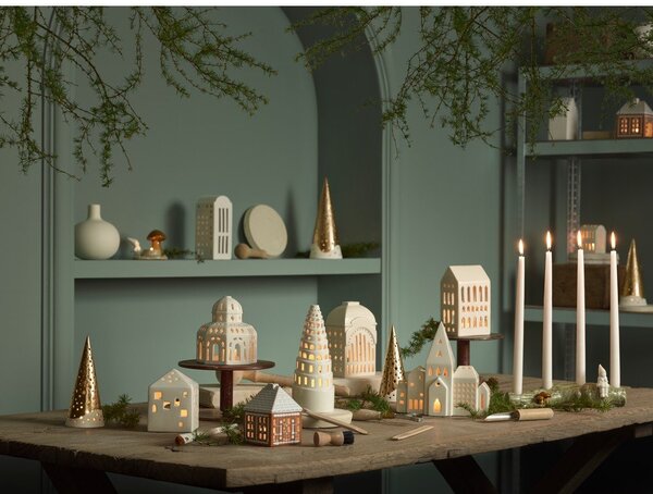 Portacandela in ceramica per lumino Gingerbread Lighthouse – Kähler Design