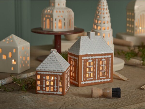 Portacandela in ceramica per lumino Gingerbread Lighthouse – Kähler Design