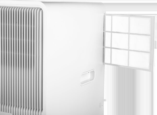 QLIMA Condizionatore Portatile 12000 Btu Climatizzatore con Pompa di Calore Funzione Deumidificatore Gas R290 Classe A/A colore Bianco/Grigio - PH 