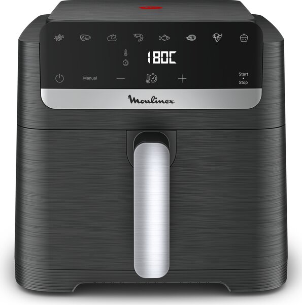Moulinex Friggitrice ad Aria XL Capacit 7,5 Litri Potenza 2020 Watt con Timer Termostato Regolabile e Ciotola Antiaderente colore Nero - EZ8618 Ea