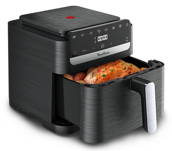 Moulinex Friggitrice ad Aria XL Capacit 7,5 Litri Potenza 2020 Watt con Timer Termostato Regolabile e Ciotola Antiaderente colore Nero - EZ8618 Ea