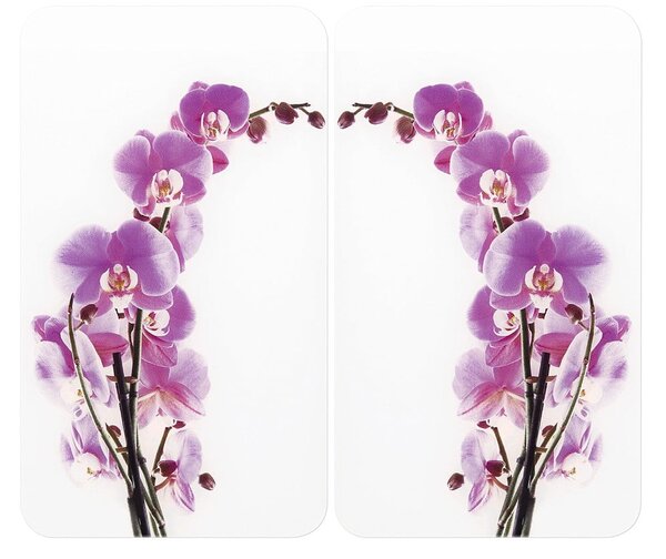 Set di 2 copri stufe in vetro Orchidea, 52 x 30 cm Orchid Blossom - Wenko
