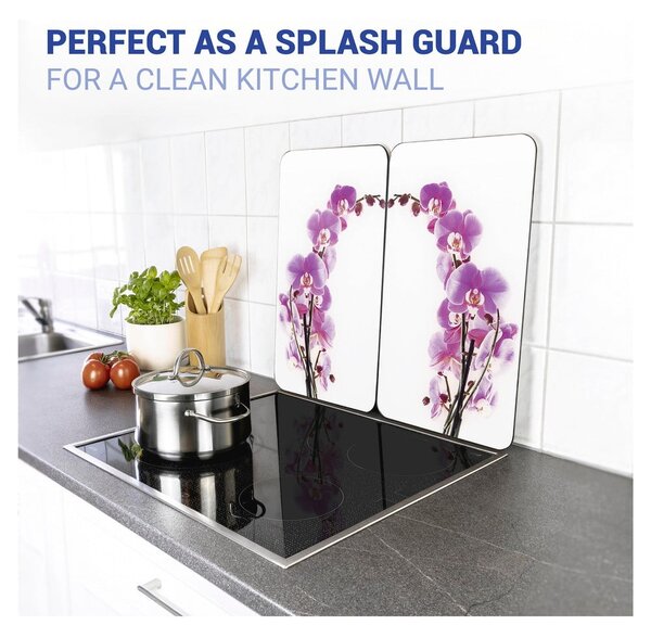 Set di 2 copri stufe in vetro Orchidea, 52 x 30 cm Orchid Blossom - Wenko
