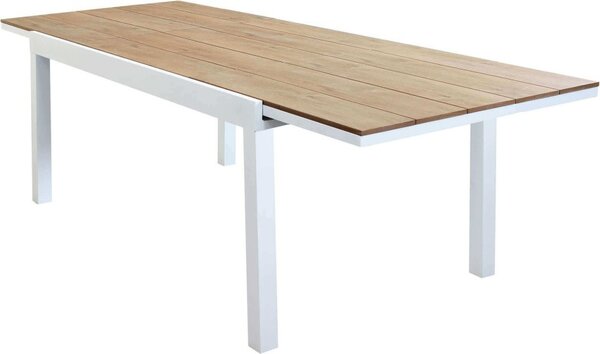 VivaGarden OUTLET - Tavolo da Giardino Allungabile Rettangolare in Polywood/Alluminio Dimensioni 160-240x95x75 cm colore Bianco - Cindy