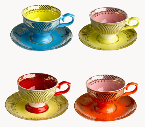 Set di 4 tazzine da caffè con piattini Grandma