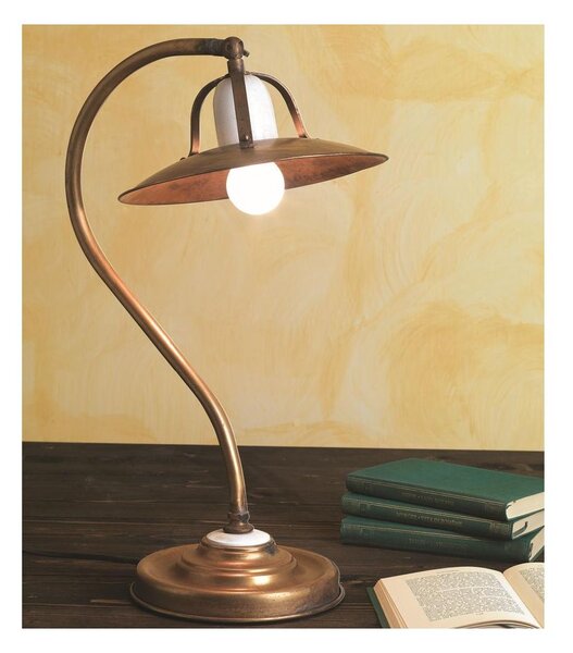 FONSO LAMPADA IN OTTONE NATURALE O VERNICIATA DI COLORE RUGGINE