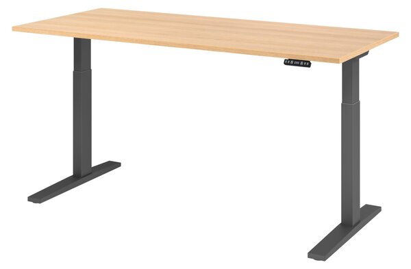 Scrivania elettrica bümö XMKA - Struttura: grafite, dimensioni: 180 x 80 cm, finitura: rovere