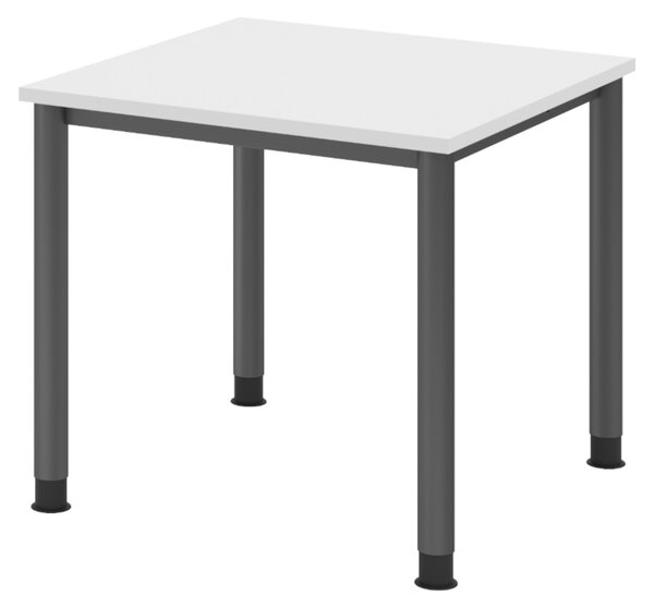 Scrivania bümö Serie H - Finitura: bianco, Dimensioni: 80 x 80 cm, Struttura: grafite