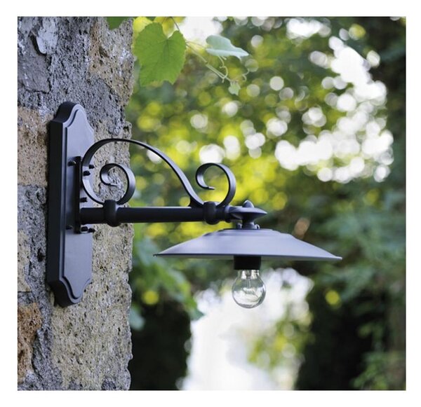 PIATTO ANTICO APPLIQUE PER ESTERNO IN ANTRACITE CON PIATTO BIANCO INTERNO DI SOVIL