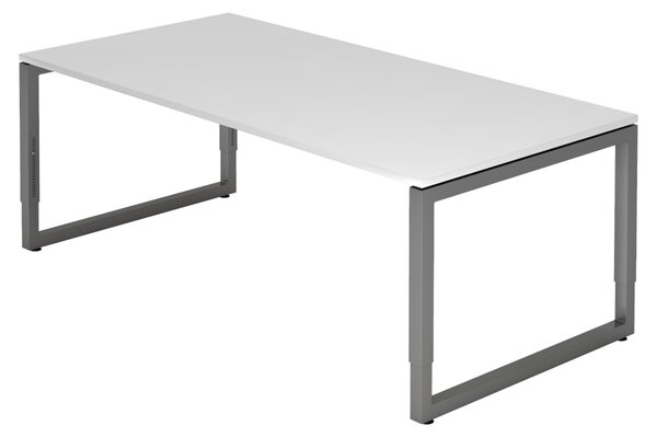 Scrivania bümö Serie-R - Decorazione: bianco, struttura: grafite, dimensioni: 200 x 100 cm