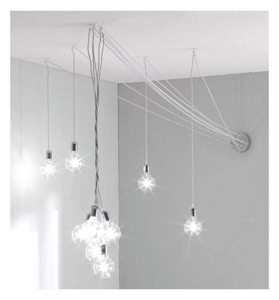 BOLLE SISTEMA DI ILLUMINAZIONE 9 LUCI CON CAVI SETA CM 500 COLORI A SCELTA