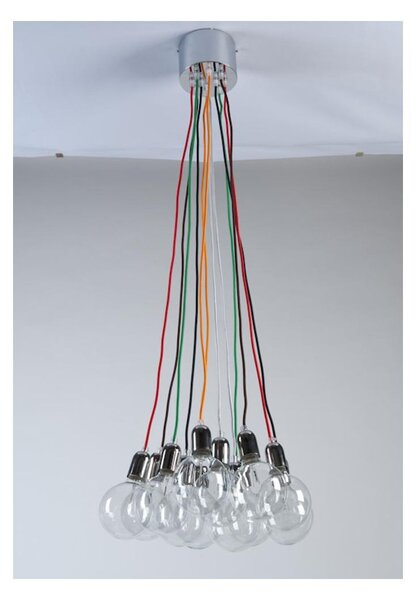 BOLLE SISTEMA DI ILLUMINAZIONE 12 LUCI CON CAVI SETA MULTICOLOR