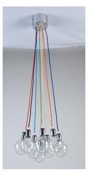 BOLLE SISTEMA DI ILLUMINAZIONE 9 LUCI CON CAVI SETA CM 200 COLORI A SCELTA