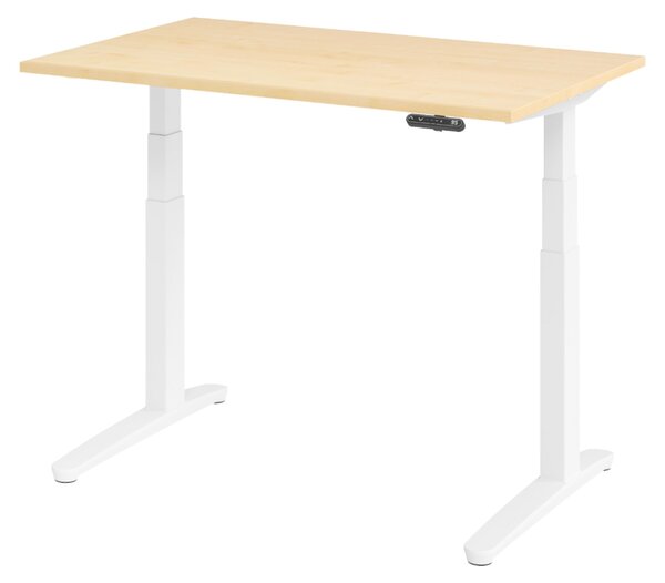 Scrivania elettrica bümö XBHM - Decorazione: acero, dimensioni: 120 x 80 cm, struttura: bianco