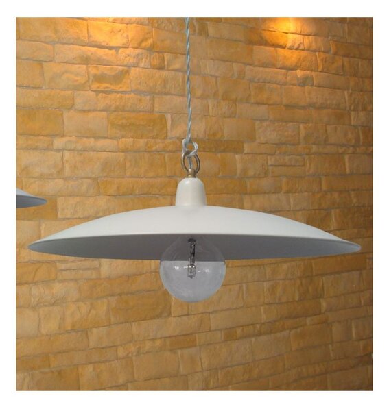 SOSPENSIONE CON PIATTO DI METALLO DIAMETRO 38 CM RUGGINE O AVORIO