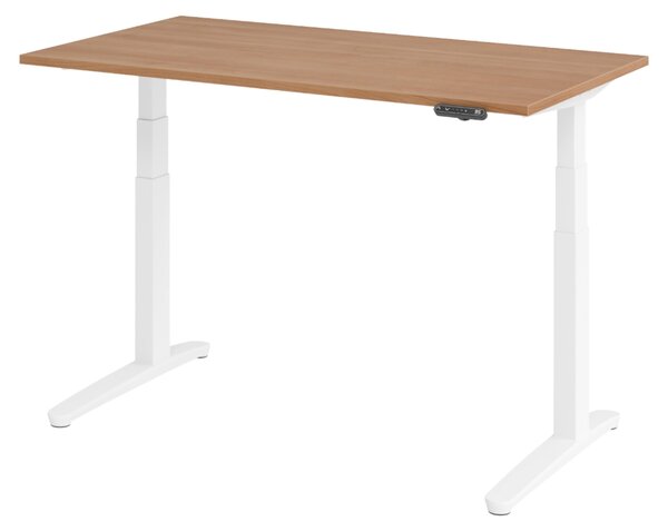 Scrivania elettrica bümö modello XBHM - Finitura: noce, struttura: bianco, dimensioni: 140 x 80 cm