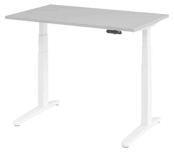 Scrivania elettrica bümö XBHM - Dimensioni: 120 x 80 cm, Decorazione: Grigio, Struttura: Bianco