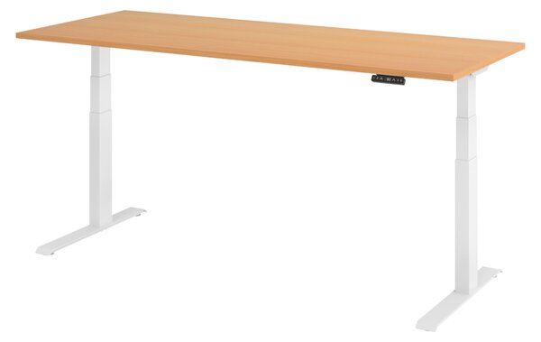 Scrivania elettrica bümö modello XDKB - Finitura: noce, struttura: bianco, dimensioni: 200 x 80 cm