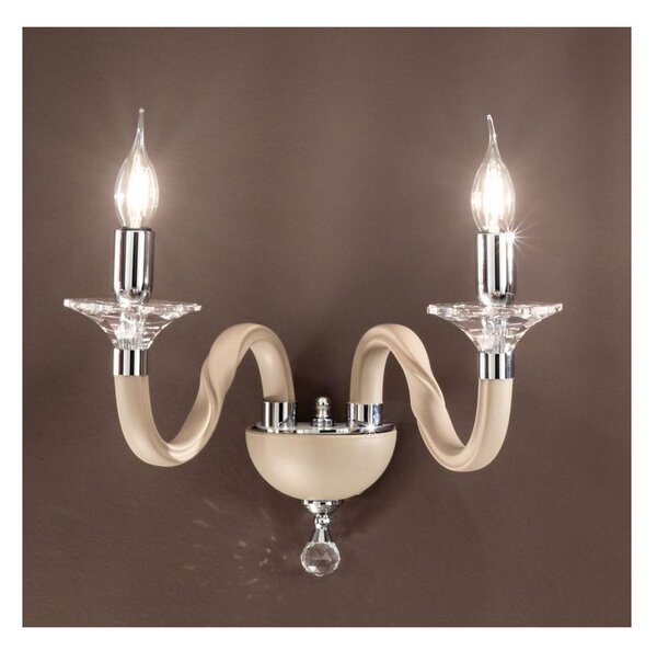GALA APPLIQUE 2 LUCI IN VETRO 6 FINITURE COLORE CON PARTICOLARI IN CRISTALLO