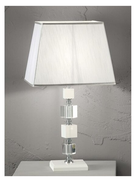 LIVIA LAMPADA DA TAVOLO GRANDE IN CRISTALLO CLASSICA L33 CM BIANCA,FUME,OTTANIO O TORTORA