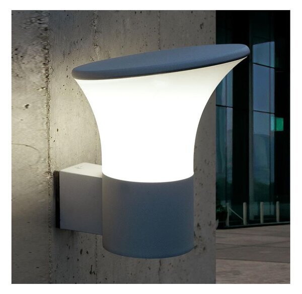 BELEN APPLIQUE IN ALLUMINIO CON DIFFUSORE BIANCO OPALINO COLORE GRIGIO ALLUMINIO O ANTRACITE
