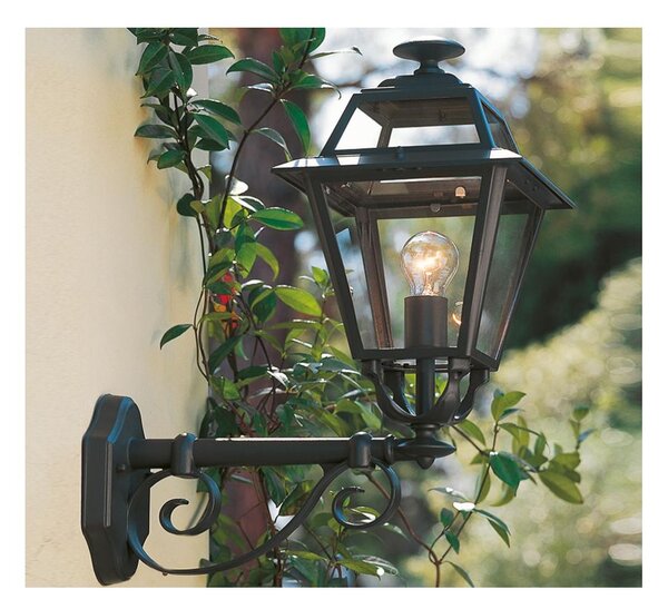 ELEGANCE LANTERNA APPLIQUE PER ESTERNO IN ALLUMINIO ANTRACITE E DIFFUSORI IN VETRO