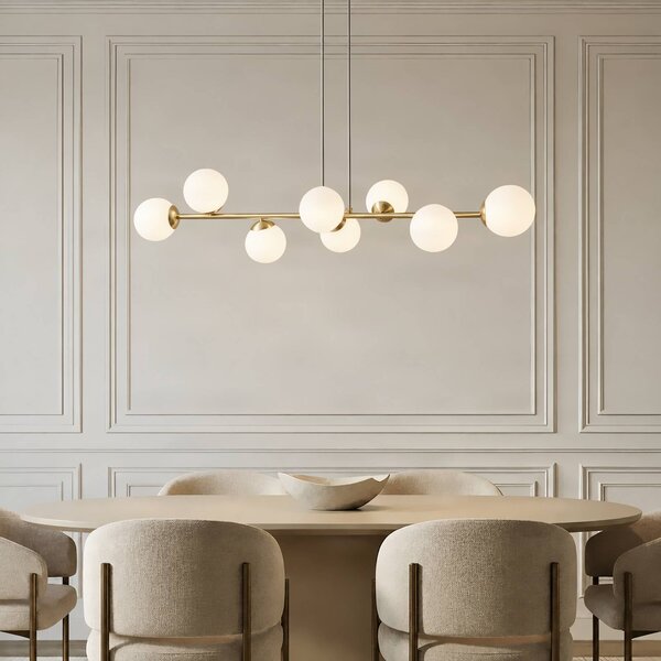 Lampada a sospensione Isamer Lindby, dimmerabile, Ottone / Oro, Soggiorno / Sala da pranzo, Metallo, Moderno, Lampada a sospensione