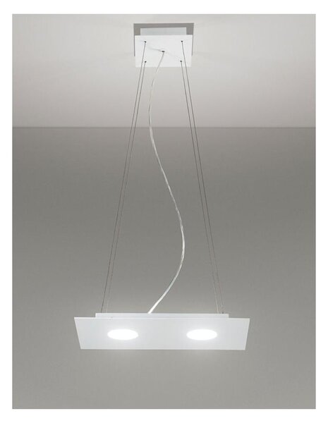 2079P FLET LAMPADARIO RETTANGOLARE 2 E 1 LUCI LED SOSTITUIBILI METALLO BIANCO