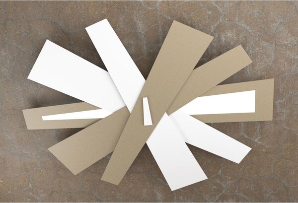 RIBBON PLAFONIERA OVALE GRANDE IN METALLO VERNICIATO SABBIA A LED 40W SOSTITUIBILI