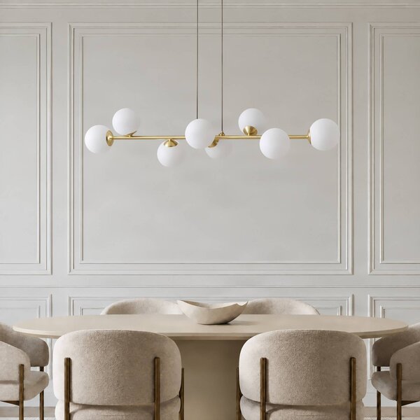 Lampada a sospensione Isamer Lindby, dimmerabile, Ottone / Oro, Soggiorno / Sala da pranzo, Metallo, Moderno, Lampada a sospensione