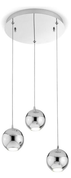BOLDIODI AFFRALUX LAMPADARIO A SFERE CROMATO 3 LUCI MODERNO