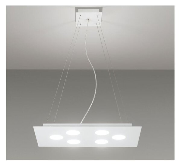 2079G FLET AFFRALUX LAMPADARIO 6 E 1 LUCI LED INTERCAMBIABILI METALLO BIANCO