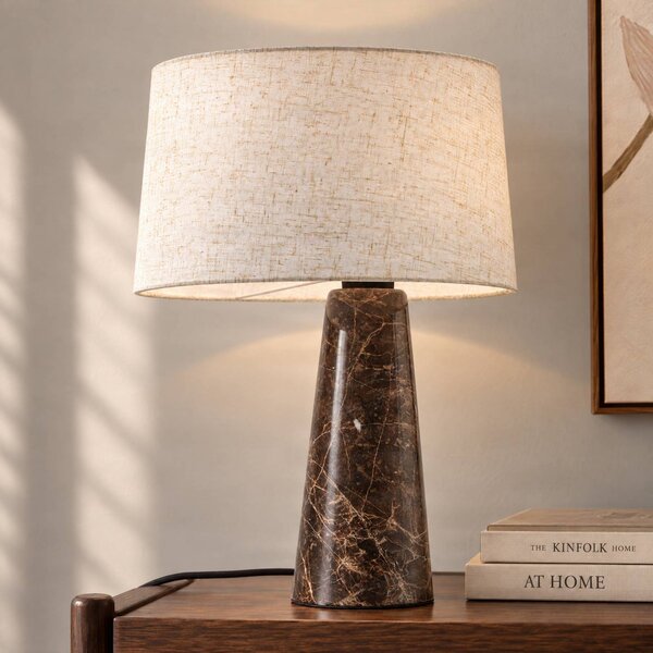 Lampada da tavolo Peyton Lucande, Marrone / Ruggine, Soggiorno / Sala da pranzo, Pietra, Design, Lampada da tavolo