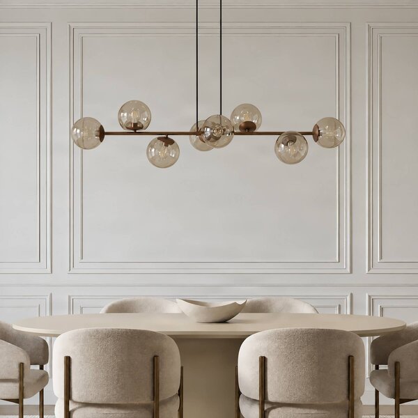Lampada a sospensione Isamer Lindby, dimmerabile, Marrone / Ruggine, Soggiorno / Sala da pranzo, Metallo, Moderno, Lampada a sospensione