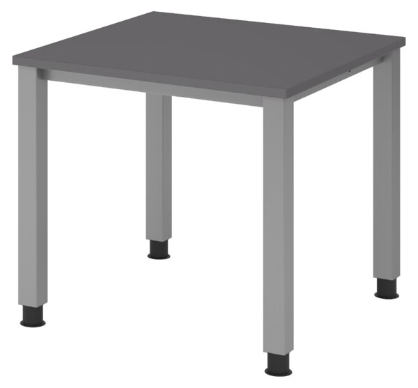Scrivania bümö Serie Q - Struttura: argento, Dimensioni: 80 x 80 cm, Finitura: grafite